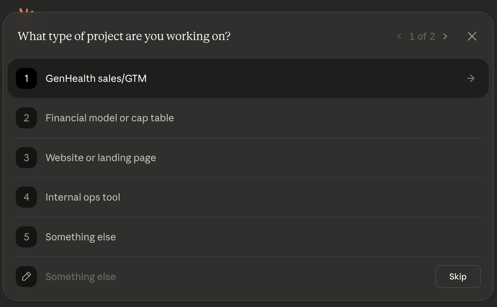 Claude Desktop App — asking clarifying questions